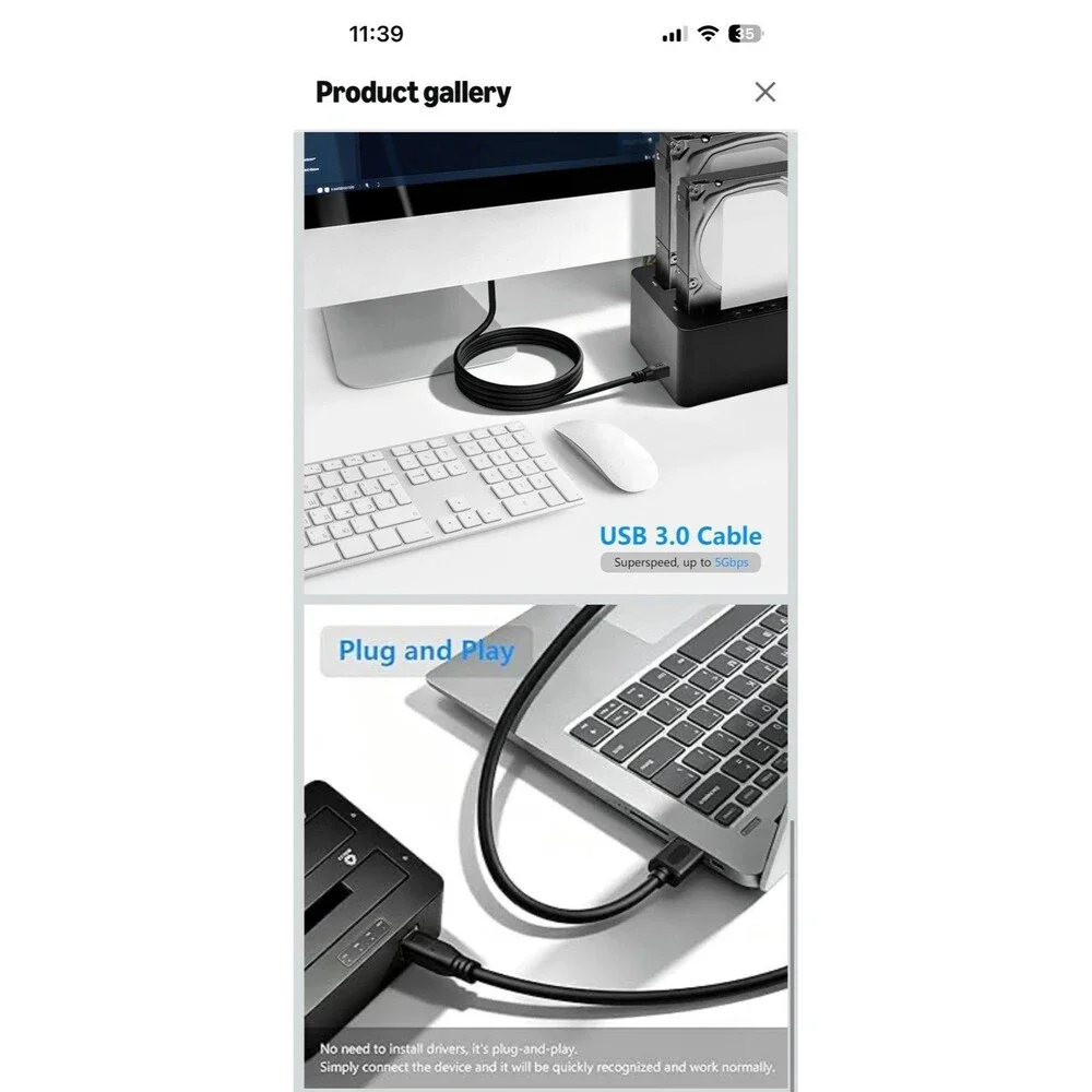 USB 3.0 Cable a to B 5ft, Superspeed USB 3.0 A-B Cable - for Scanner, Printers,